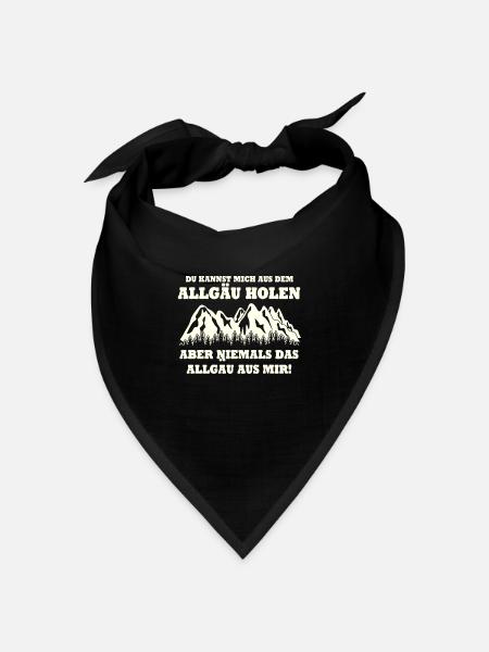 Allgäu Alpen Spruch für Allgäuer - Bandana Dreieckstuch - Schwarz