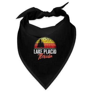 Lake Shirt, Lake Placid Florida Vintage Tee, Lake - Bandana Dreieckstuch - Schwarz - Vorne