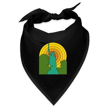 Hermannsdenkmal retro Detmold - Bandana Dreieckstuch - Schwarz - Vorne