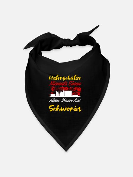 Unterschätze Niemals Einen Alten Mann Aus Schwerin - Bandana Dreieckstuch - Schwarz