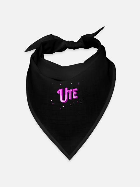 Ute Namen personalisiert - Bandana Dreieckstuch - Schwarz