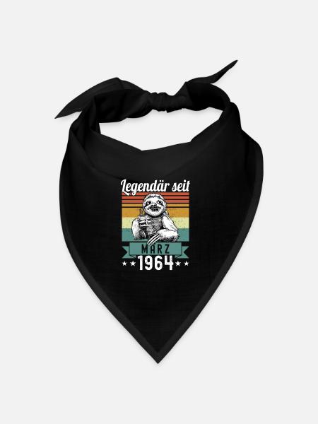 Faultier Legendär seit März 1964 Geburtstag - Bandana Dreieckstuch - Schwarz