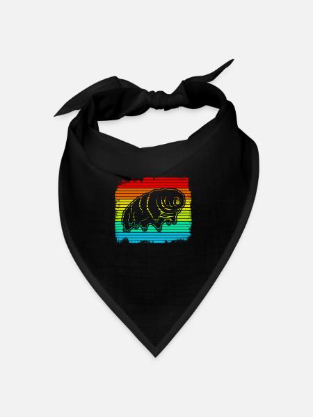 Tardigrade Retro Wasserbär Bärtierchen - Bandana Dreieckstuch - Schwarz