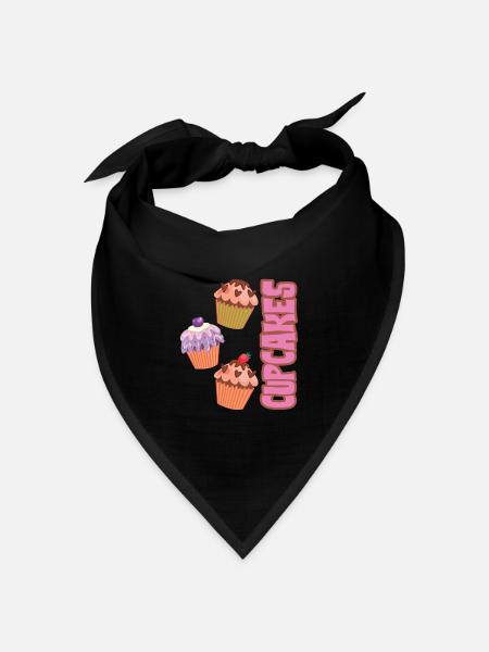 Cupcakes Kuchen Cupcake - Bandana Dreieckstuch - Schwarz