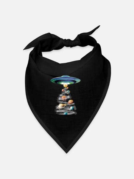 Alien UFO Aliens Außerirdischer - Bandana Dreieckstuch - Schwarz