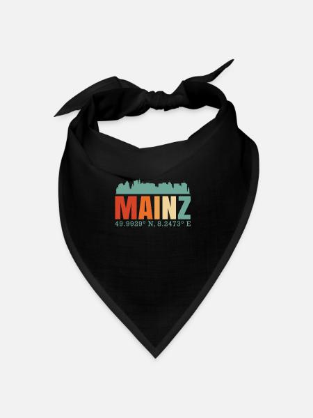 Mainz Skyline - Bandana Dreieckstuch - Schwarz