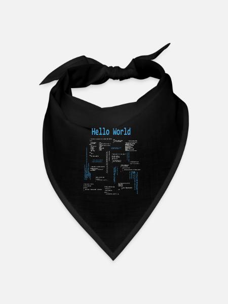 Hello World Programmiersprachen Programmierer Nerd - Bandana Dreieckstuch - Schwarz