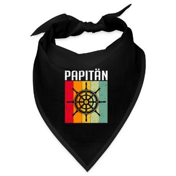 Kapitän Bootsschein Segeln Boot - Bandana Dreieckstuch - Schwarz - Vorne