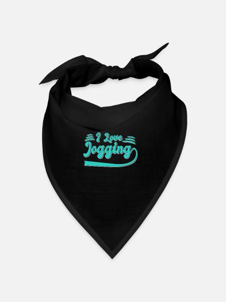 Ich liebe Joggen - Bandana Dreieckstuch - Schwarz