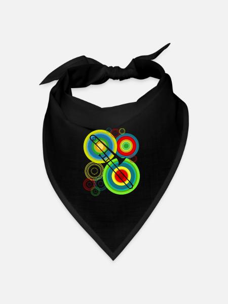 Posaune retro Posaunist Posaunen - Bandana Dreieckstuch - Schwarz