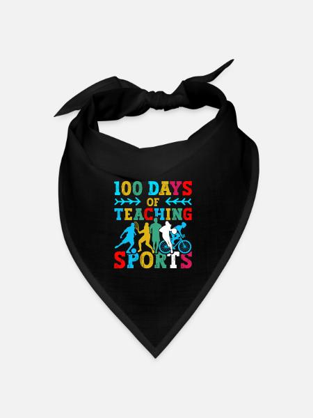 100 Tage Sportunterricht Schulfachlehrer - Bandana Dreieckstuch - Schwarz