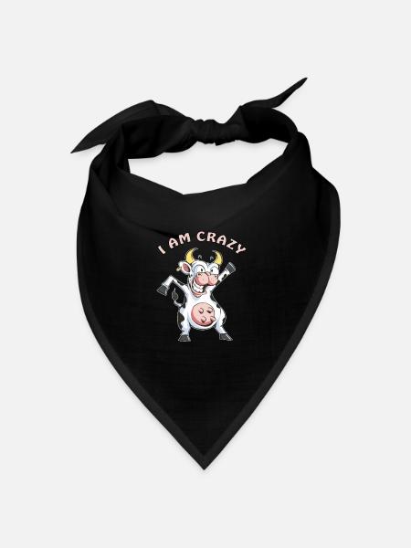 ich bin eine verrückte Kuh - Bandana Dreieckstuch - Schwarz