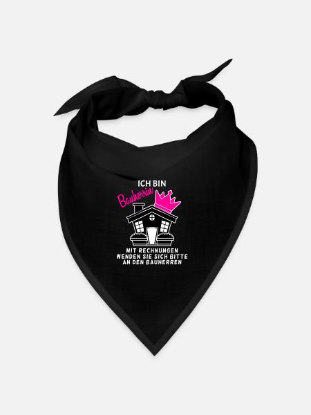Bauherrin Geschenk - Bandana Dreieckstuch - Schwarz