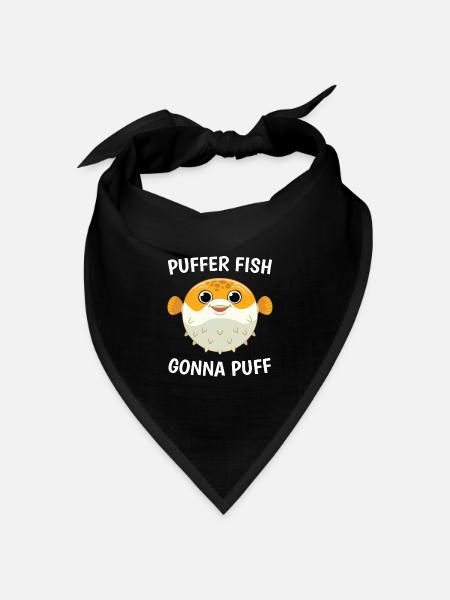 Gonna Puff Kugelfisch Fisch Meer - Bandana Dreieckstuch - Schwarz