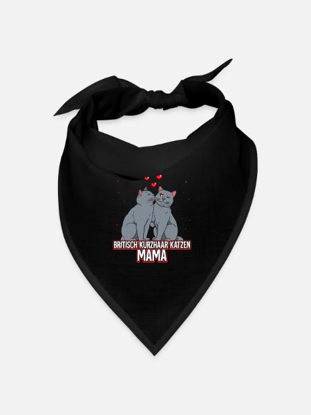 Britisch Kurzhaar Katzen Mama - Bandana Dreieckstuch - Schwarz