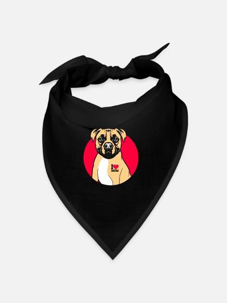 Boxer Hundeliebe Hund - Bandana Dreieckstuch - Schwarz