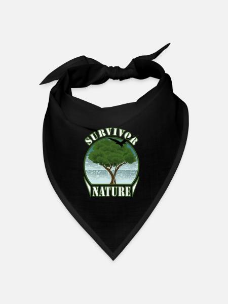 Überlebenskünstler Natur Baum Adler Umwelt - Bandana Dreieckstuch - Schwarz