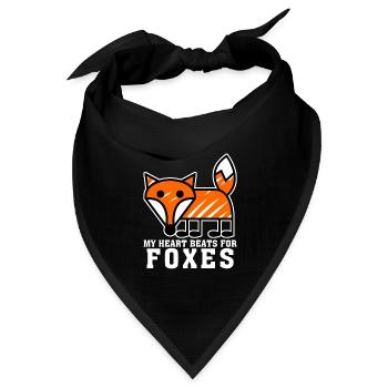 Fuchs Spruch mit Rotfuchs - Bandana Dreieckstuch - Schwarz - Vorne