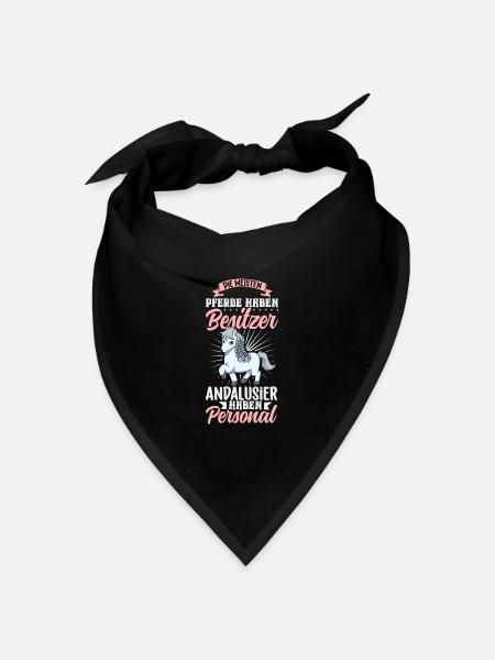 Die meisten Pferde haben Besitzer - Andalusier - Bandana Dreieckstuch - Schwarz