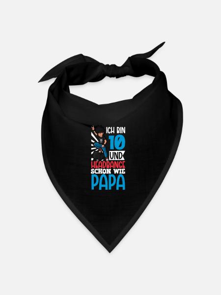 Ich bin 10 - Jungen Rocker - Bandana Dreieckstuch - Schwarz
