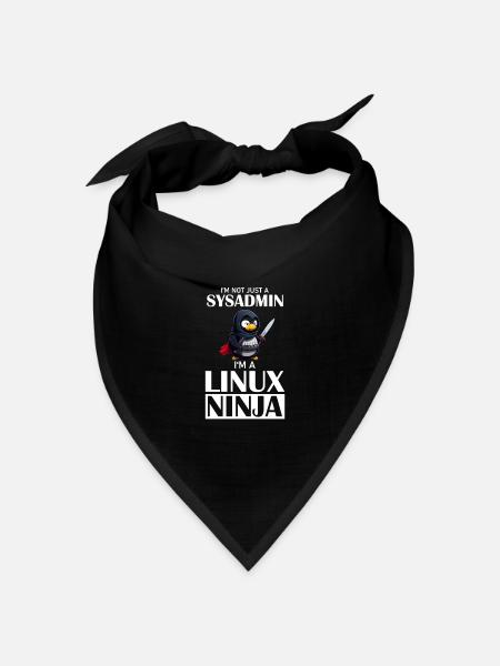 Linux Ninja I'm not a SysAdmin Tux Ninja Wizzard - Bandana Dreieckstuch - Schwarz