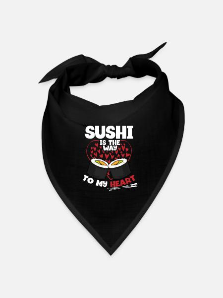 Sushi liebe Am Valentinstag - Bandana Dreieckstuch - Schwarz