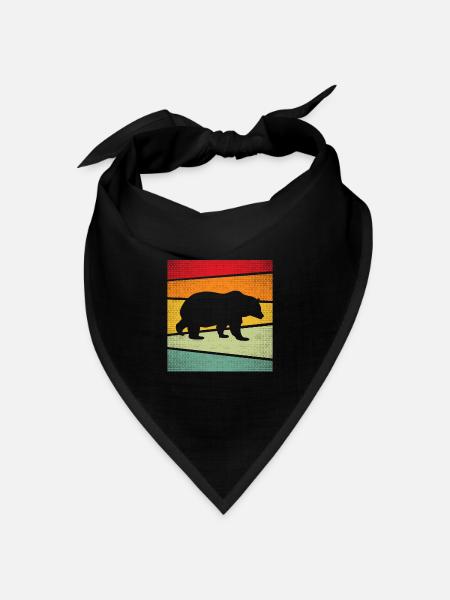 Bär Retro - Bandana Dreieckstuch - Schwarz