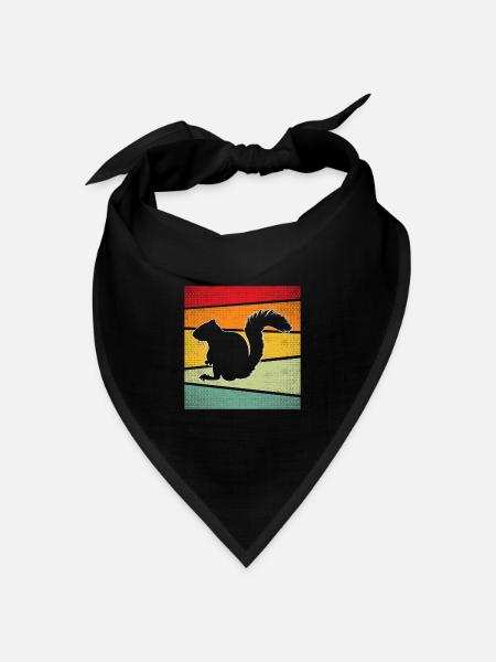 Eichhörnchen retro - Bandana Dreieckstuch - Schwarz