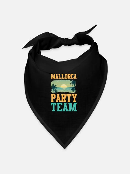 Mallorca Party Team - Bandana Dreieckstuch - Schwarz