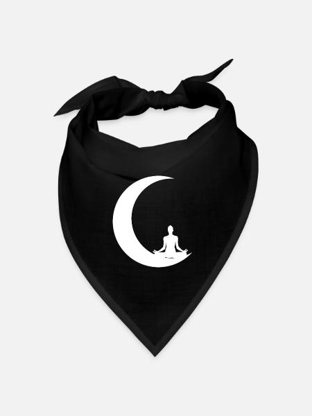 Mondsichel - Yoga - - Bandana Dreieckstuch - Schwarz