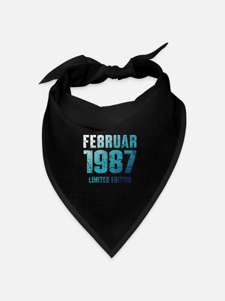 Februar 1987 Limited Edition Geburtstag Geschenk - Bandana Dreieckstuch - Schwarz