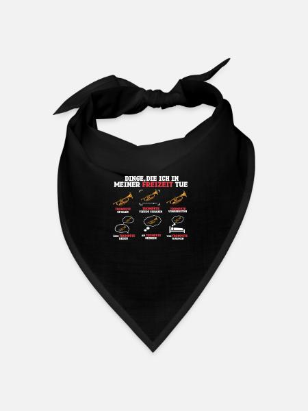 Dinge Die Ich In Meiner Freizeit Mache Trompete - Bandana Dreieckstuch - Schwarz