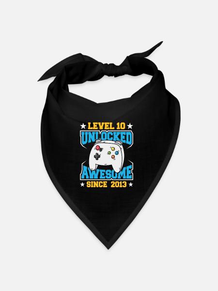 Level 10 Freigeschaltet Awesome Since - Bandana Dreieckstuch - Schwarz