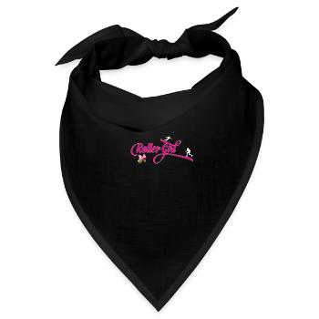Roller Girl - Rollkunstlauf Roller Skates Mädchen - Bandana Dreieckstuch - Schwarz - Vorne