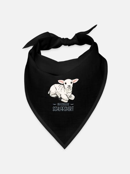 Schaf Schafe Guten Nacht schlafen Kinder Baby Lamm - Bandana Dreieckstuch - Schwarz