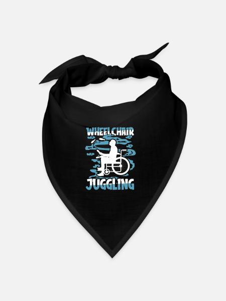 Jonglieren Jongleur Rollstuhl - Bandana Dreieckstuch - Schwarz