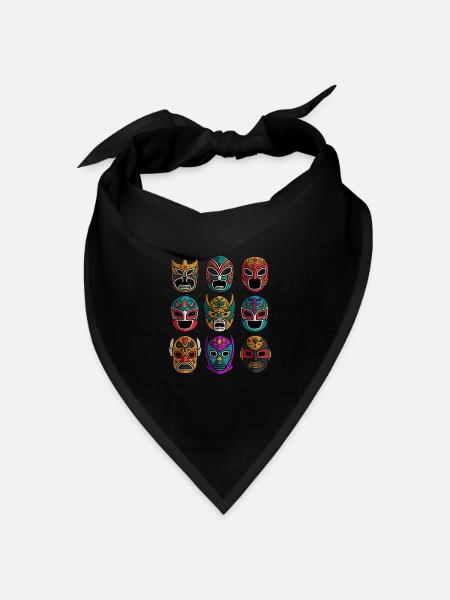 Luchador Masken - Freestyle Wrestling Mascaras - Bandana Dreieckstuch - Schwarz