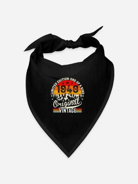 1948 Originaler Jahrgang - Bandana Dreieckstuch - Schwarz