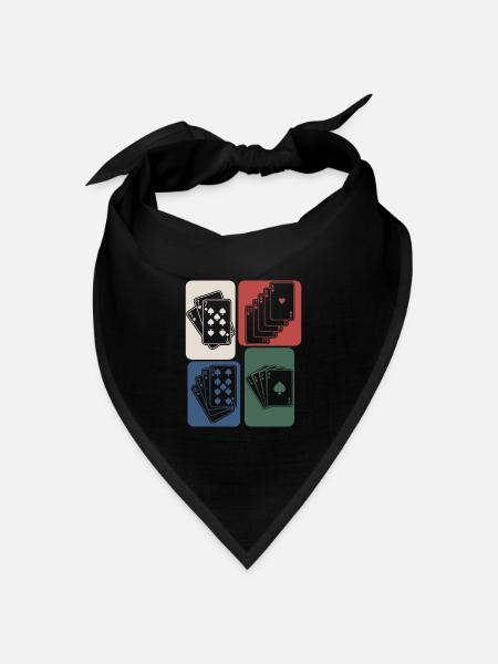 Poker retro Pokerkarten Pokerspieler - Bandana Dreieckstuch - Schwarz
