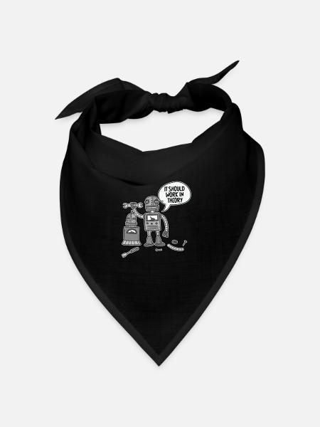 Robotik Ai Roboter Lustig - Bandana Dreieckstuch - Schwarz
