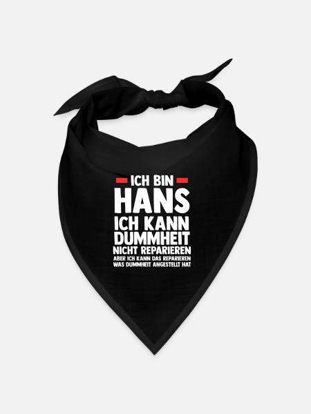 Hans - Bandana Dreieckstuch - Schwarz