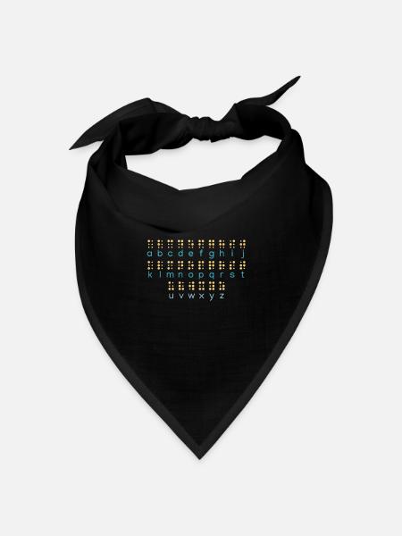 Buchstaben lernen Braille-Sprache Braille-Alphabet - Bandana Dreieckstuch - Schwarz