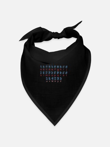 Braille-Sprache Braille-Alphabet lernen - Bandana Dreieckstuch - Schwarz