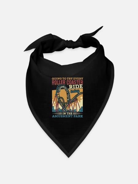 Achterbahnen Erlebnispark Freizeitpark Vintage - Bandana Dreieckstuch - Schwarz