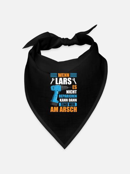 Lars Vorname Name Geburtstag Reparieren - Bandana Dreieckstuch - Schwarz