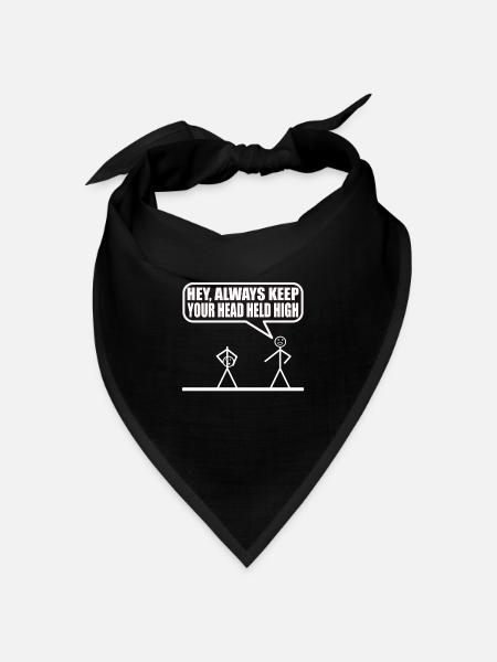 Lustiges Strichmännchen - Bandana Dreieckstuch - Schwarz