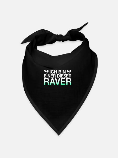 Raven Raver Spruch - Bandana Dreieckstuch - Schwarz