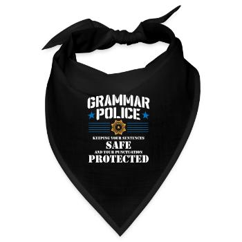 Grammatikpolizei - Englischlehrer - Bandana Dreieckstuch - Schwarz - Vorne