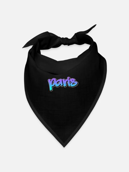 Paris - Bandana Dreieckstuch - Schwarz