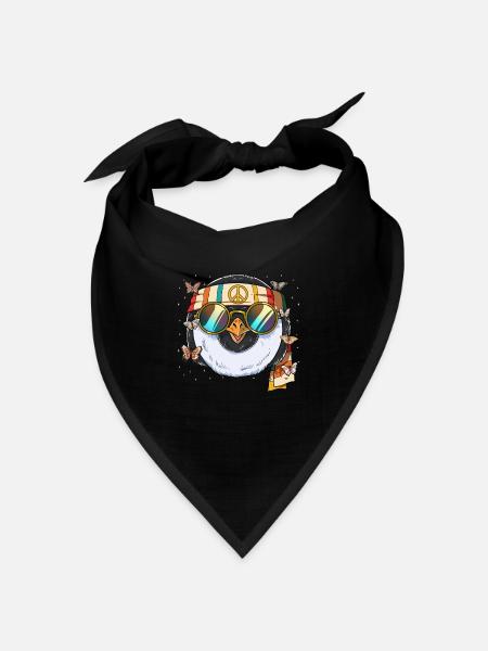 60er 70er Jahre Kostüm Groovy Hippie - Bandana Dreieckstuch - Schwarz